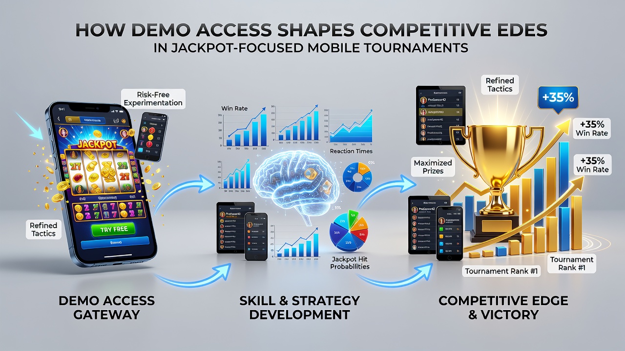 Tournament leaderboard displays showing mobile jackpot progression tracked through demo preparation sessions