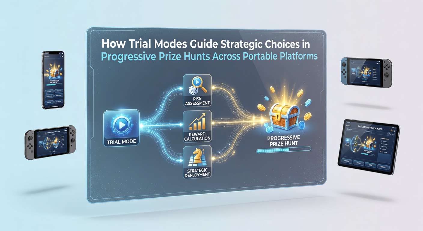 Mobile device screen displaying trial mode interface for a progressive jackpot slot game with prize tracker visible