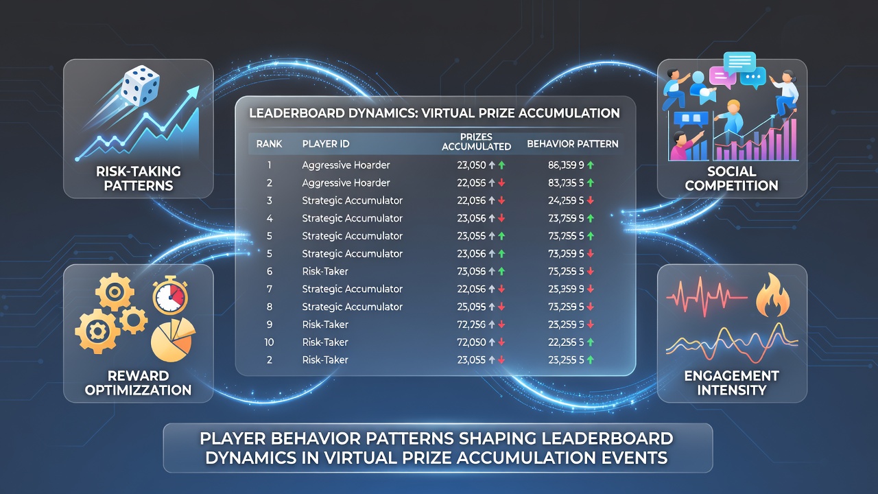 Players interacting with virtual prize accumulation leaderboards on mobile devices during competitive events