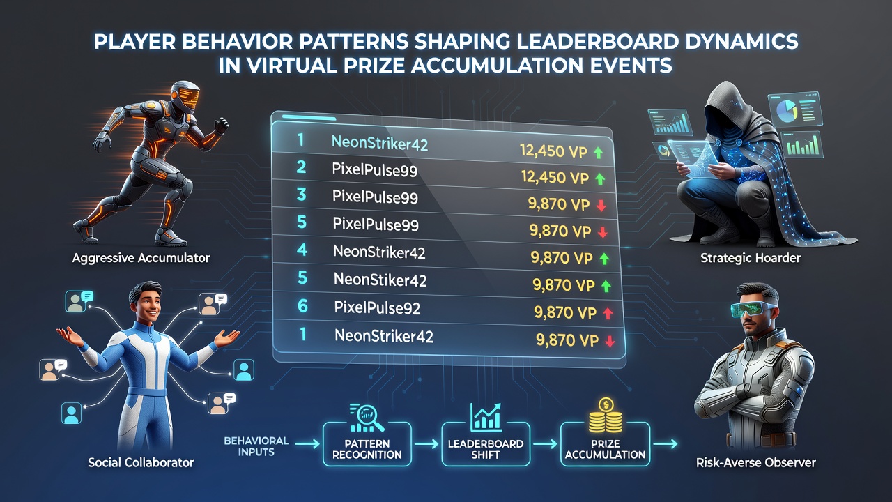 Detailed view of dynamic leaderboard updates reflecting player accumulation patterns in virtual events
